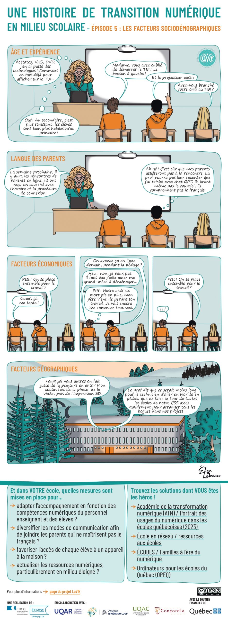 Bande dessinée sur les inégalités numériques en milieu scolaire